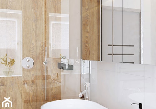 Obła umywalka w eleganckiej łazience - zdjęcie od Studio M kwadrat | architektura wnętrz