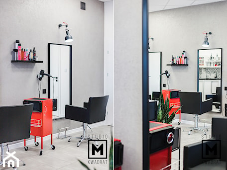 Aranżacje wnętrz - Wnętrza publiczne: Projekt salonu fryzjerskiego MATRIX - Studio M kwadrat | architektura wnętrz. Przeglądaj, dodawaj i zapisuj najlepsze zdjęcia, pomysły i inspiracje designerskie. W bazie mamy już prawie milion fotografii!