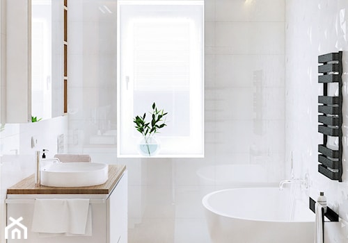 Elegancka łazienka - podział na 2 strefy - zdjęcie od Studio M kwadrat | architektura wnętrz