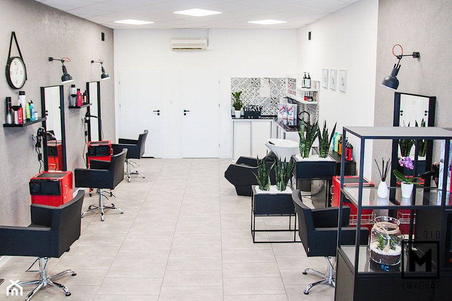 Projekt salonu fryzjerskiego MATRIX - zdjęcie od Studio M kwadrat | architektura wnętrz