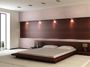 Relief - Średnia biała szara sypialnia, styl nowoczesny - zdjęcie od FOX DEKORATOR