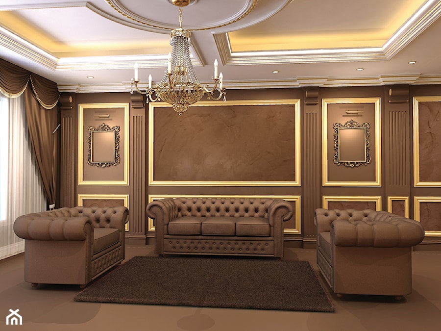 Stiuk klasyczny - Średni brązowy salon, styl tradycyjny - zdjęcie od FOX DEKORATOR