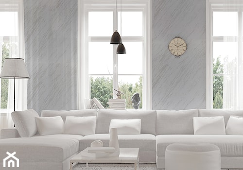 Trawertyn wapienny - Duży salon, styl minimalistyczny - zdjęcie od FOX DEKORATOR