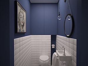 łazienka granat i biel - zdjęcie od Ola Kulisz -projektowanie wnętrz