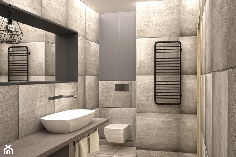 łazienka styl industrialny - zdjęcie od Ola Kulisz -projektowanie wnętrz