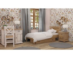 Średnia szara z biurkiem sypialnia, styl prowansalski - zdjęcie od Meble-woskowane - Homebook