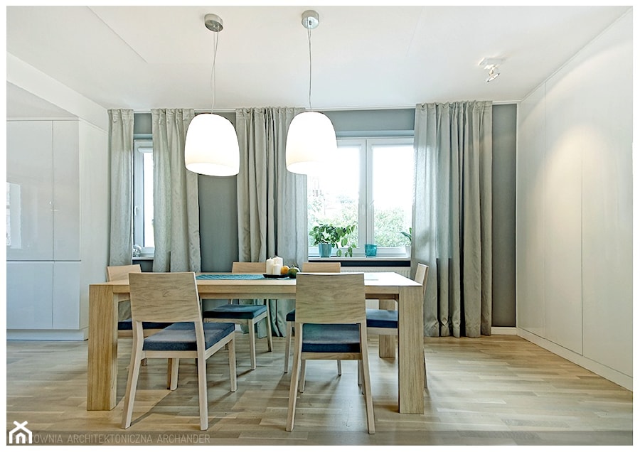 13CZC - Średnia szara jadalnia jako osobne pomieszczenie, styl skandynawski - zdjęcie od ARCHANDER