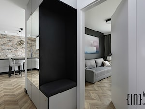 Mieszkanie na wynajem Gdańsk, Stare Miasto - Mały biały czarny hol / przedpokój, styl nowoczesny - zdjęcie od Inka Studio