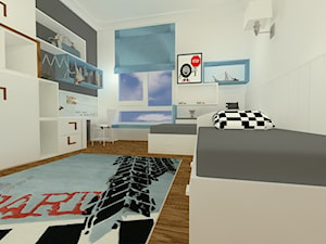 mieszkanie w Warszawie - Średni biały pokój dziecka dla nastolatka dla chłopca dla dziewczynki, styl nowoczesny - zdjęcie od architekt wnętrz Monika Kilińska