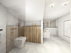 Poddasze w domu jednorodzinnym - Łazienka, styl minimalistyczny - zdjęcie od architekt wnętrz Monika Kilińska
