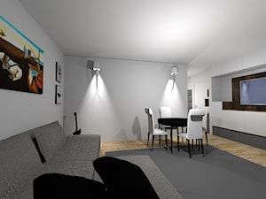 mieszkanie w Pruszkowie - Mały szary salon z jadalnią, styl tradycyjny - zdjęcie od architekt wnętrz Monika Kilińska