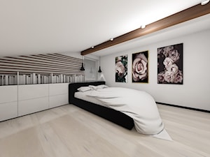 Poddasze w domu jednorodzinnym - Sypialnia, styl minimalistyczny - zdjęcie od architekt wnętrz Monika Kilińska