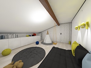 Poddasze w domu jednorodzinnym - Pokój dziecka, styl minimalistyczny - zdjęcie od architekt wnętrz Monika Kilińska
