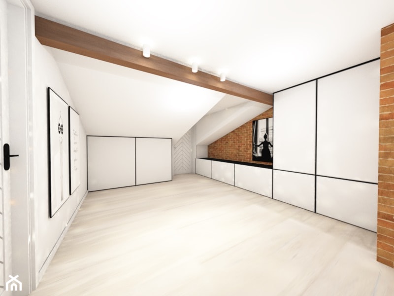 Poddasze w domu jednorodzinnym - Hol / przedpokój, styl minimalistyczny - zdjęcie od architekt wnętrz Monika Kilińska