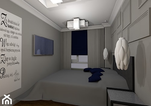 mieszkanie w Warszawie - Mała szara sypialnia, styl glamour - zdjęcie od architekt wnętrz Monika Kilińska