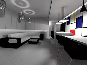 mieszkanie z ukrytą kuchnią - Salon, styl nowoczesny - zdjęcie od architekt wnętrz Monika Kilińska
