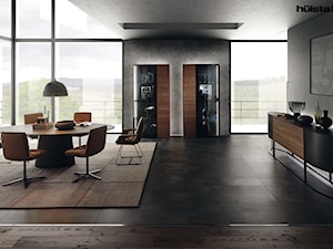 Targi Wnętrz i Designu MOOD CONCEPT - Średnia szara jadalnia jako osobne pomieszczenie - zdjęcie od Mood Concept - wnętrza i design