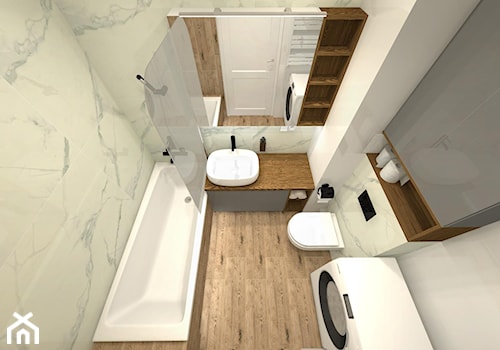 łazienka - Mała bez okna z pralką / suszarką łazienka, styl nowoczesny - zdjęcie od Projektowanie Wnętrz Katarzyna Kapuscinska
