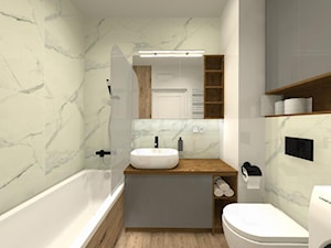łazienka - Mała bez okna z pralką / suszarką z lustrem łazienka, styl nowoczesny - zdjęcie od Projektowanie Wnętrz Katarzyna Kapuscinska