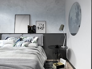 Nastrojowa sypialnia - Mała szara sypialnia, styl nowoczesny - zdjęcie od Isla Interiors