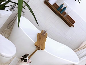 mój dom - Mała bez okna z marmurową podłogą łazienka, styl skandynawski - zdjęcie od Ha Pia