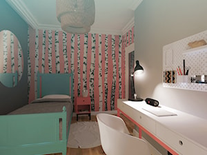 Pokój koralowy dla nastolatki - zdjęcie od SKOG Łucja Zielińska Projektowanie Wnętrz