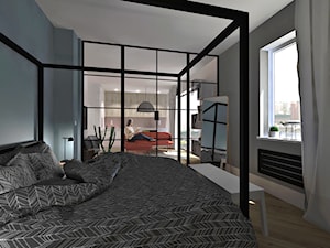 Pastelowe mieszkanie dla dwojga. - Sypialnia, styl nowoczesny - zdjęcie od SKOG Łucja Zielińska Projektowanie Wnętrz