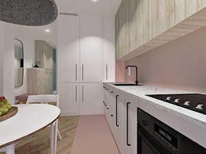 Pastelowe mieszkanie dla dwojga. - Kuchnia, styl nowoczesny - zdjęcie od SKOG Łucja Zielińska Projektowanie Wnętrz
