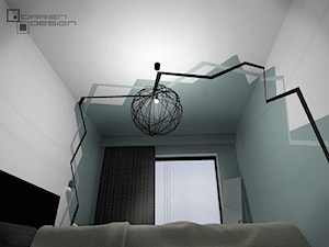 Projekt wnętrza domu jednorodzinnego z poddaszem użytkowym - Biała sypialnia, styl minimalistyczny - zdjęcie od Darien Design