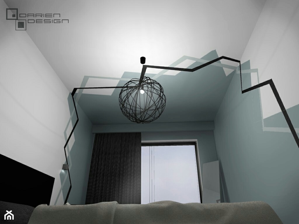 Projekt wnętrza domu jednorodzinnego z poddaszem użytkowym - Biała sypialnia, styl minimalistyczny - zdjęcie od Darien Design - Homebook