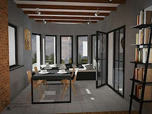 Projekt wnętrza domu jednorodzinnego - Średnia jadalnia, styl industrialny - zdjęcie od Darien Design