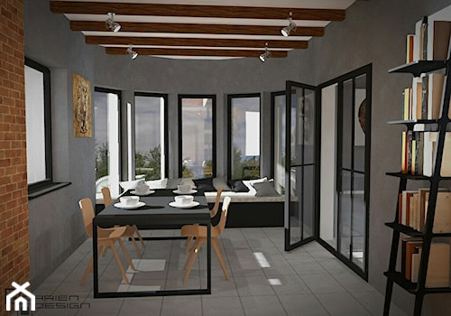 Projekt wnętrza domu jednorodzinnego - Średnia jadalnia, styl industrialny - zdjęcie od Darien Design