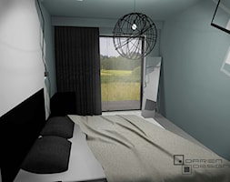 Projekt wnętrza domu jednorodzinnego z poddaszem użytkowym - Mała szara sypialnia, styl minimalisty ... - zdjęcie od Darien Design - Homebook