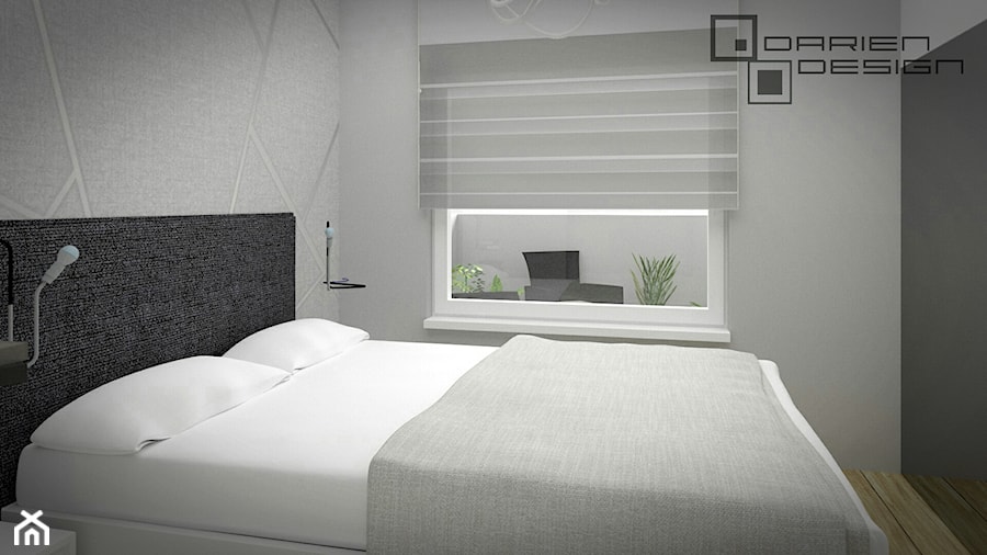 Projekt wnętrza mieszkania w bloku - Sypialnia, styl nowoczesny - zdjęcie od Darien Design