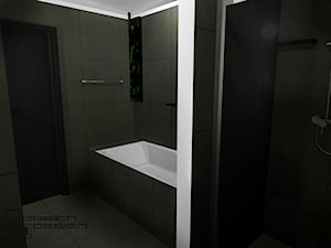 Projekt wnętrza domu jednorodzinnego z poddaszem użytkowym - Średnia łazienka, styl minimalistyczny - zdjęcie od Darien Design