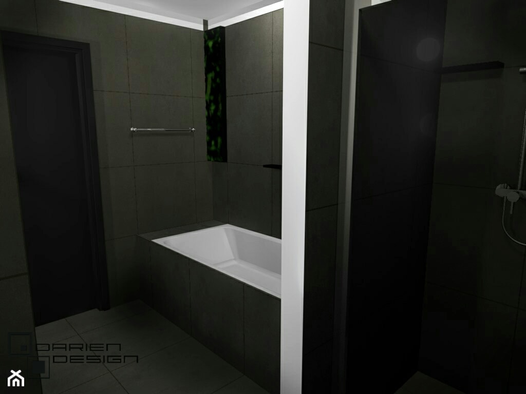 Projekt wnętrza domu jednorodzinnego z poddaszem użytkowym - Średnia łazienka, styl minimalistyczny - zdjęcie od Darien Design - Homebook