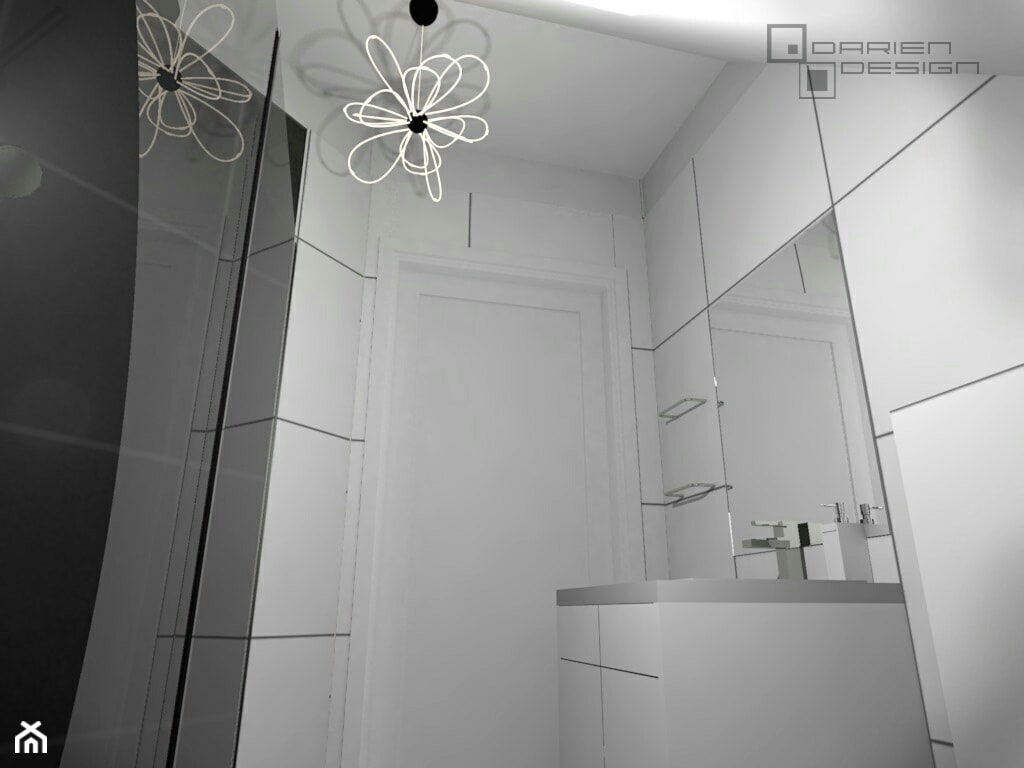 Projekt wnętrza domu jednorodzinnego z poddaszem użytkowym - Łazienka, styl minimalistyczny - zdjęcie od Darien Design - Homebook