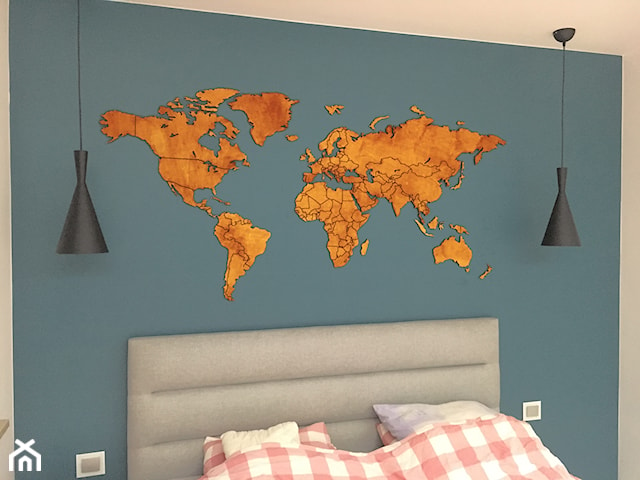 Drewniana mapa świata rozmiar 150/180/200/250 kolor Orzech