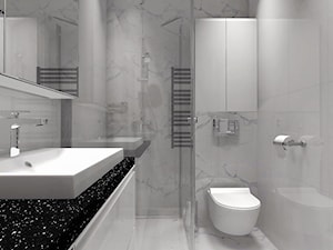 Biała łazienka z prysznicem - zdjęcie od MG Design