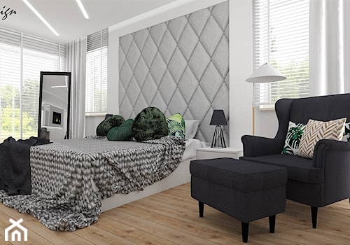 Dom w Walidrogach - Średnia biała sypialnia, styl skandynawski - zdjęcie od MG Design