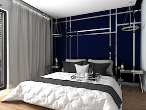 Dom dla dwojga - Śmiechowice - Średnia szara sypialnia z balkonem / tarasem, styl glamour - zdjęcie od MG Design