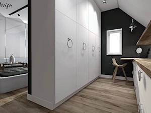 Dom w Lędzinach - Średnia otwarta garderoba przy sypialni z oknem, styl nowoczesny - zdjęcie od MG Design