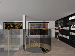 Dom w Luboszycach k. Opola - Duże czarne szare biuro, styl nowoczesny - zdjęcie od MG Design