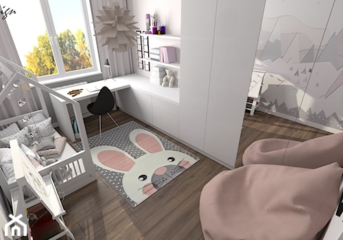 Pokój Dominiki - Mały biały pokój dziecka dla dziecka dla dziewczynki, styl skandynawski - zdjęcie od MG Design