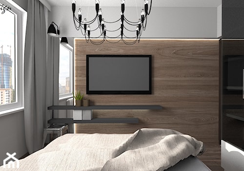 Sypialnia ze ścianą TV - zdjęcie od MG Design