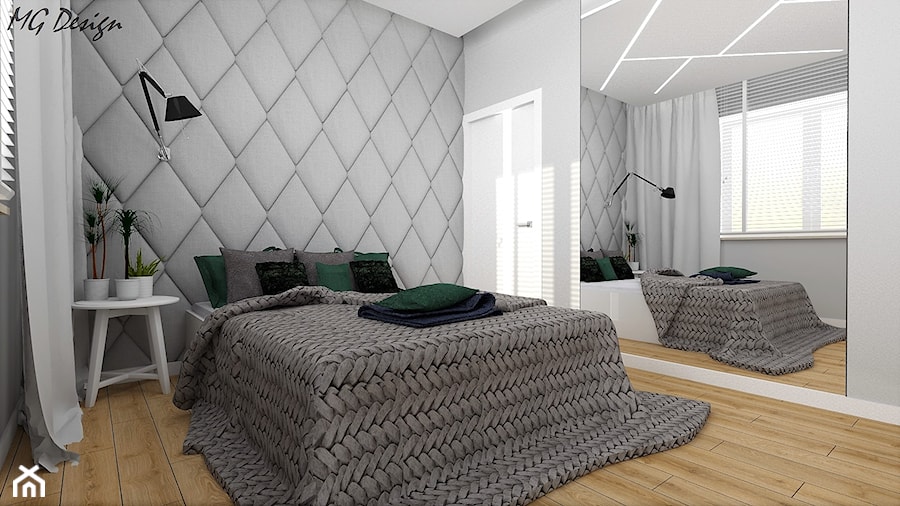 Dom w Walidrogach - Średnia szara sypialnia, styl nowoczesny - zdjęcie od MG Design