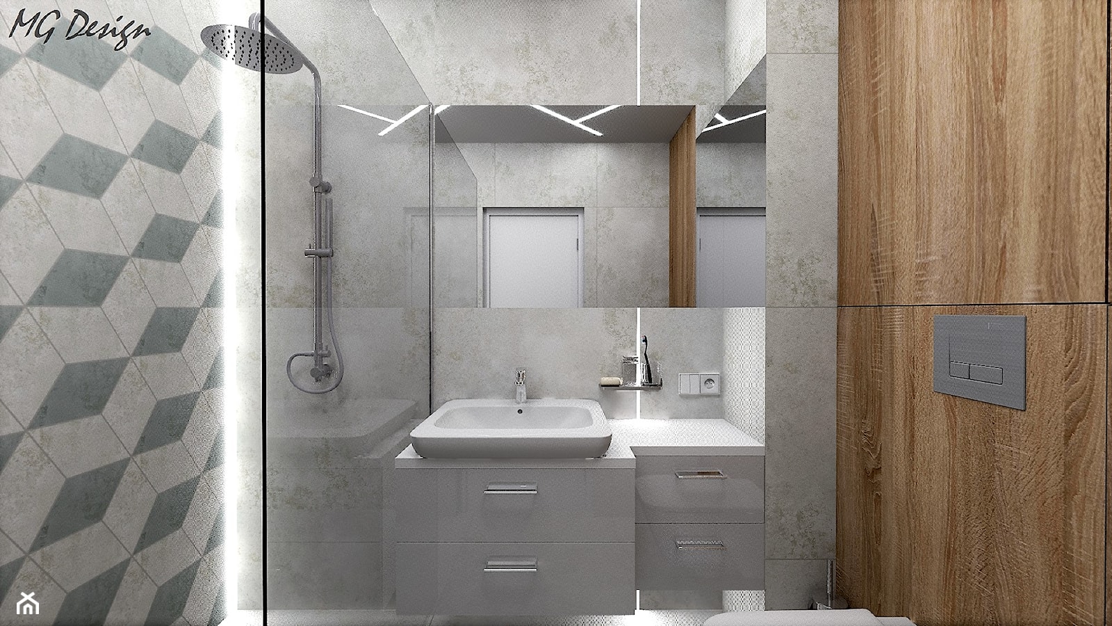 Mała łazienka z prysznicem - zdjęcie od MG Design - Homebook