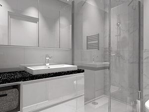 Biała łazienka z prysznicem - zdjęcie od MG Design