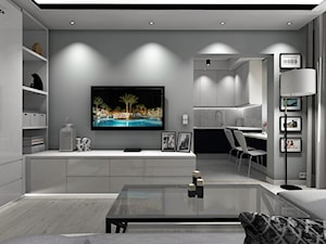Salon ze scianą TV - zdjęcie od MG Design