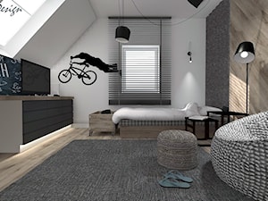 Dom w Lędzinach - Średni szary pokój dziecka dla nastolatka dla chłopca dla dziewczynki, styl nowoczesny - zdjęcie od MG Design
